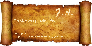 Fáskerty Adrián névjegykártya